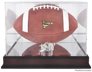 Navy Midshipmen Mahogany Base Logo Football Display Case with Mirror Back