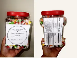 FREEZE DRIED SOUR RAINBOW BALLZ TUB Candy Sugar Snack