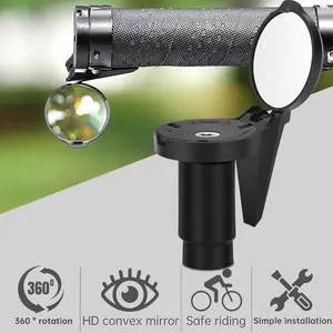 HD Convex Bicycle Rearview Mirror - Bike Mirrors for Mountain and Road Bikes with Wide Angle View, High-Definition Reflection, and Durable Construction for Safe Riding
