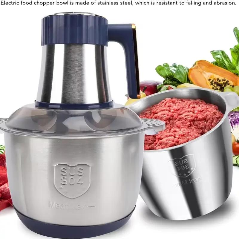 1.32gal Electric Food Chopper, Food Processors, Meat Grinder Steel, Capacity, Vegetable Chopper, Suitable for Food Processing And Chopping