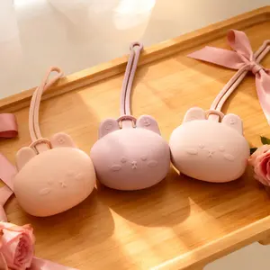 Baby Newborn Care Pacifier Storage Box, Cute Rabbit Design Silicone Organizer, Portable Bag Accessory, Stroller Hanging Decoration
