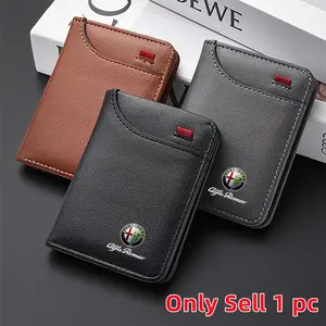 Tiny Wallet for Automobiles, Portable Pass Card Holder, Lightweight Soft Cloth Pouch, Ideal for Casual Trips & Shopping, Alfa Romeo Models