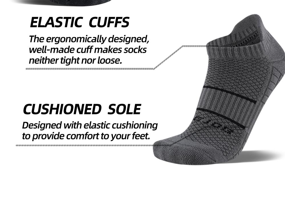 12 Pairs Professional Sports Socks for Men Women Ankle Socks with Cushioning Arch Support Cotton Moisture Wicking Odorless Durable for Basketball Running All Season Universal