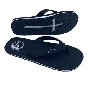 Cross Bottom Sandals For Kids | Vegan Leather Flip Flop Slides with Non-Slip Rubber Sole & EVA Arch Support - Casual Slip-On Footwear - Christian Gift