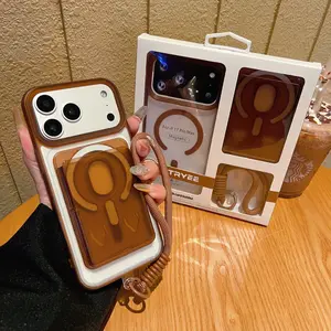 Three-In-One Phone Case Cover for iPhone 17 Pro Max 16 Pro 15 Plus 14 13 12 11, Stand Holder Card Slot Lanyard Wrist Strap, Durable Design