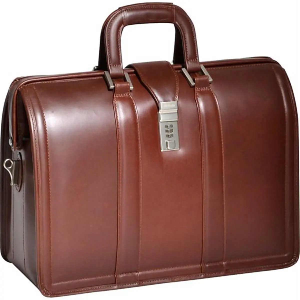 212 MAIN 17 in Full-Grain Leather Litigator Brief, Strap, Business Card Organizer, Combination Lock - McKlein 83344