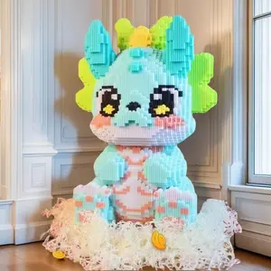 Cartoon Dragon Design Building Blocks Toy, 11293pcs Creative Assembly Models, Educational Building Toy for Adults, Home Decoration, Anime Design Building Blocks, Building Block Sets, DIY Building Model