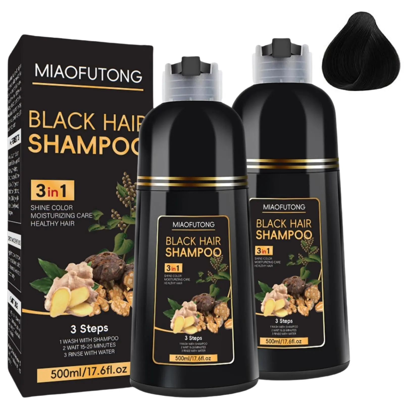 3 in 1 Hair Shampoo, 1/2 Boxes Natural Extracts Herbal Argan Olive Oil Hair Dye Shampoo, Herbal Healthy Shampoo, Hair Care & Styling Product for Women & Men, Haircare