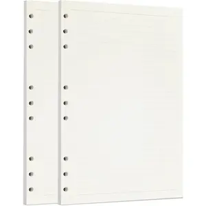 2 Pack B5 90 Sheets/180 Pages Lined Loose Leaf Punched Paper Refills for 9 Hole Binder Personal Organizer Diary Notebook Refillable Planner