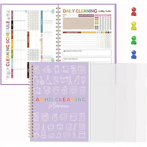Cleaning Planner for Adults Women -  Laminated Deep Clean Checklists, Gentle Daily & Weekly Cleaning System, 100 GSM No-Bleed Paper,  PVC Cover, Spiral Bound Calendar Planner for Overwhelmed Homes
