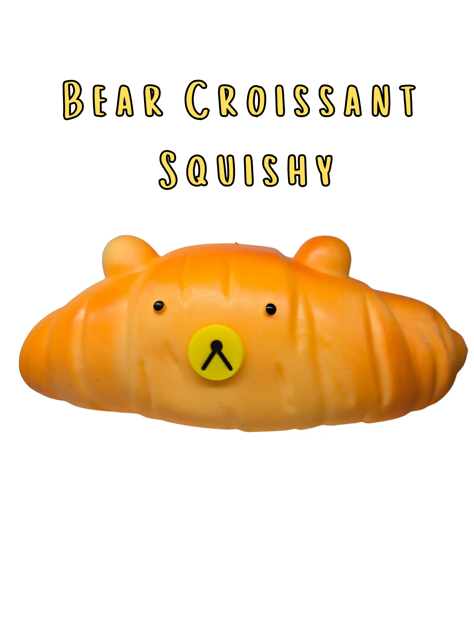 Cute Bear Croissant Bread Baked Big Squishy Fidget Toy for Stress Relief