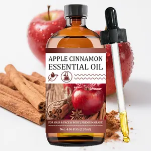 Christmas Diffuser Oil 120ML Apple Cinnamon Essential Oil, Scented Diffuser Oils, Premium Diffuser Oil with Dropper, Hotel Aromatherapy Refill, Home Humidifier Car Use