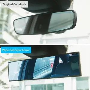 Upgrade Car Rear View Mirrors, 12.6 Inch Clip-On Wide-Angle Convex Design, Anti Glare Mirrors Reduces Blind Spots for Cars, SUVs, and Trucks(FS)