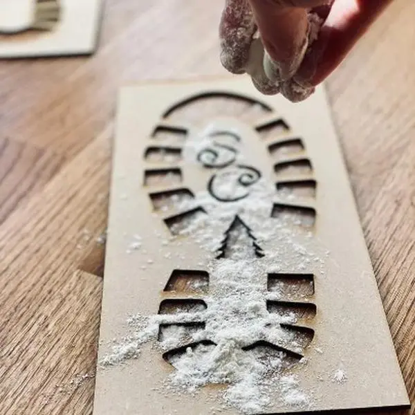 Santa Claus Footprint Stencil | Elf Footprint Stencil | Reindeer Footprint Stencil | Christmas Stencil | Christmas | Children