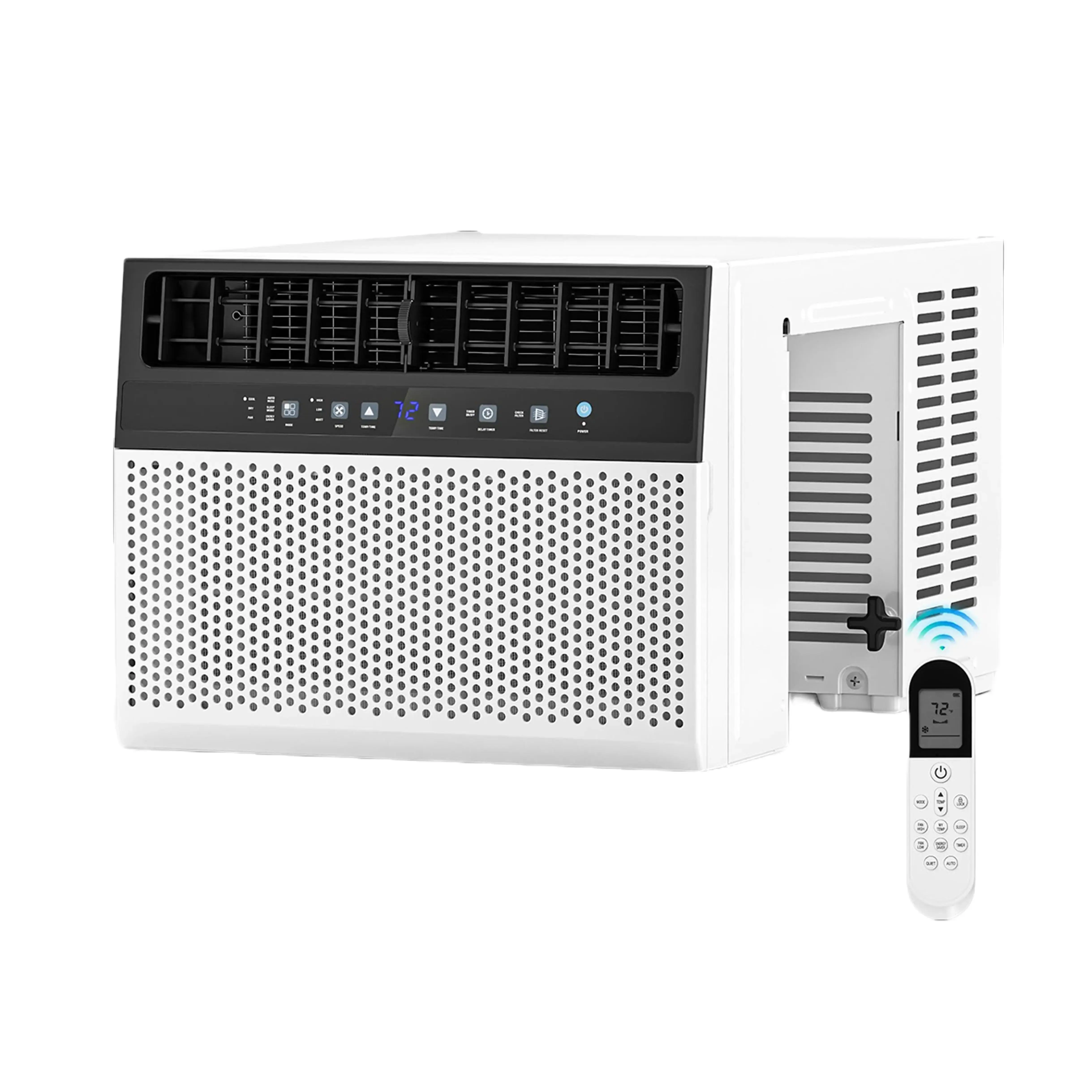 ZAFRO 10K/12K Window Air Conditioner with 24H Timer, Energy Efficient, No Window Blockage, Easy Install, White