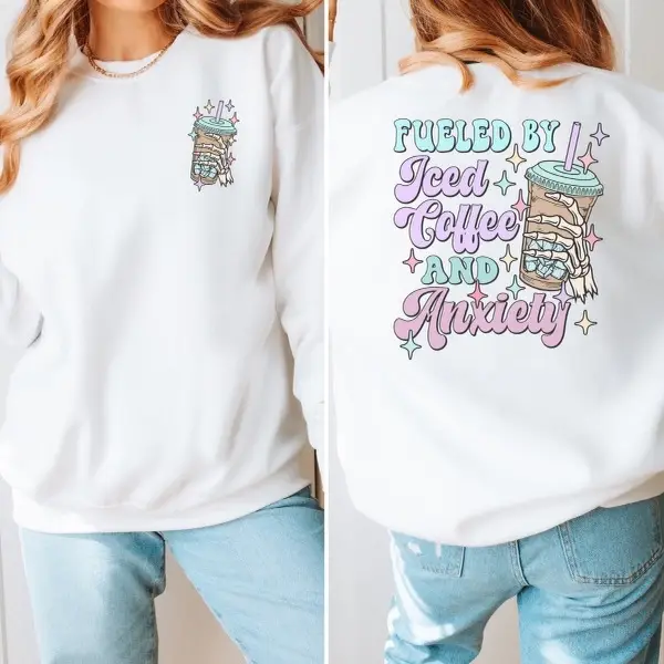 Imperial The Label Fueled by Iced Coffee and Anxiety Design | Perfect for Coffee Lovers, Gifting & Daily Wear | Comfort Colors Tee or Unisex Sweatshir