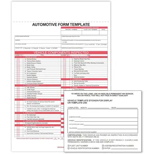 White Vehicle Form Template Sticker,5 Sets Vehicle Information Template Sheet and Stickers,Car Record Sample,Writable Blank Sheet for Display or Template Use