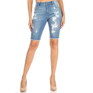 Amelia - High Rise Destructed Fray Hem Bermudas