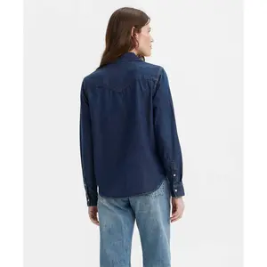 Levi's Women's Button Up Western Shirt Basic Pearl Snaps Pointed Flaps