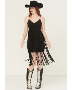 Ramsey Concho Trim Faux Suede Mini Dress
