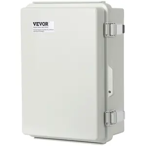 VEVOR Outdoor Electrical Junction Box, 16.93 x 12.99 x 7.09 in, ABS Plastic Electrical Enclosure Box with Hinged Cover Stainless Steel Latch, IP67 Dustproof Waterproof for Outdoor Electrical Projects Organiser