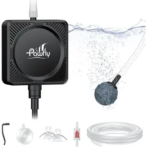 Nano Silent Aquarium Air Pump, Mini Bubbler with Accessories, 1.3 W Portable Oxygen Aerator for 1-15 Gallon Fish Tanks, 450 mL/min