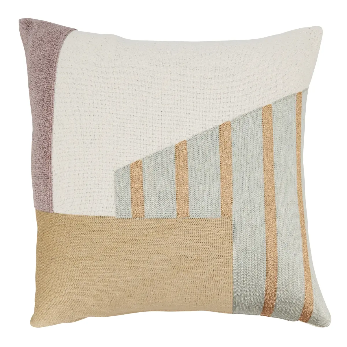 Saro Lifestyle 3661.M18SP 18 in. Artistic Geometric Abstract Patterns Cotton Throw Pillow, Multi-Color, Poly-Filled, Dry Clean Only, Medium Iron Reverse Side
