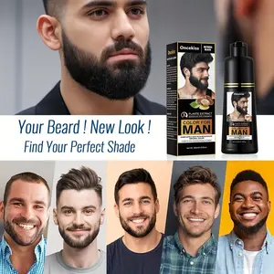 Oncekiss Beard Hair Dye Cream for Men - Quick & Easy Application - Natural Long-Lasting Color - Plant-Based Formula - Black & Brown Options - No Irritation - Waterproof & Sweat-Proof - Perfect for Youthful Look