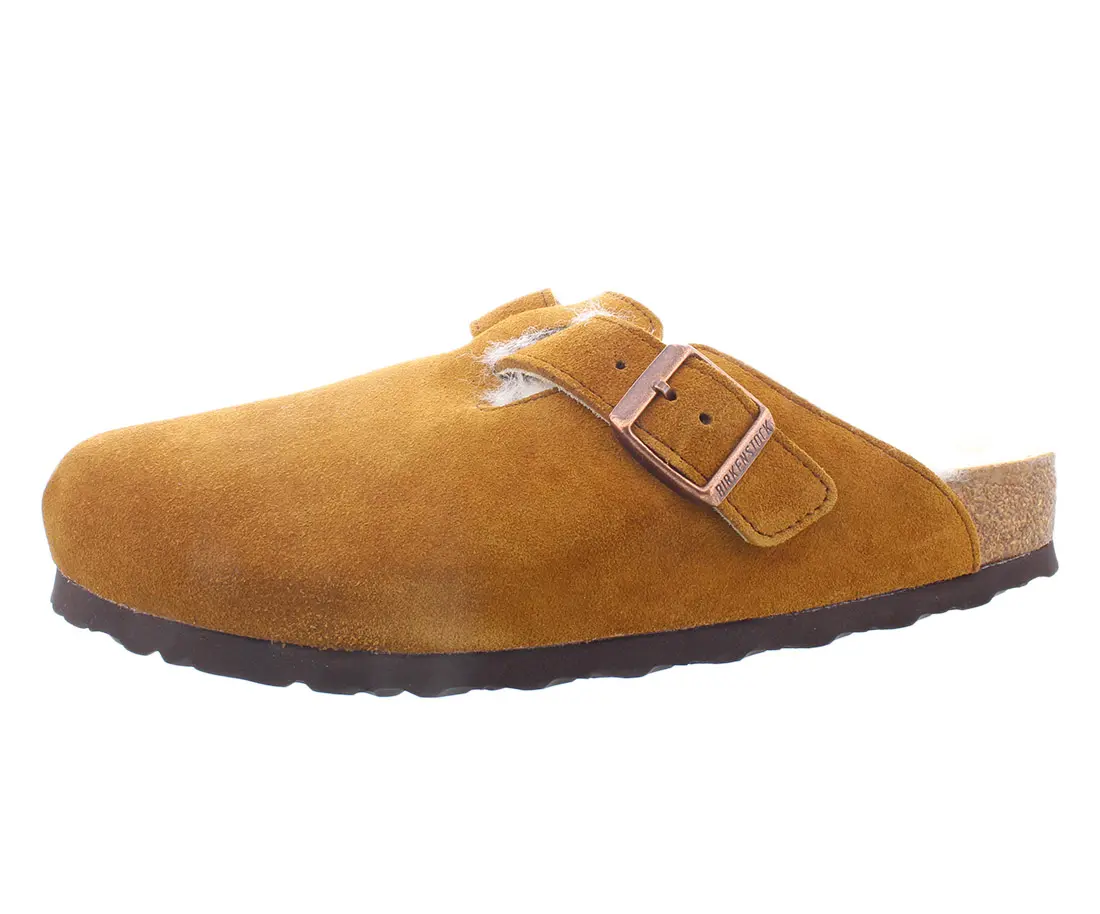 Birkenstock Boston VL Shearling Suede Leather Unisex Shoes