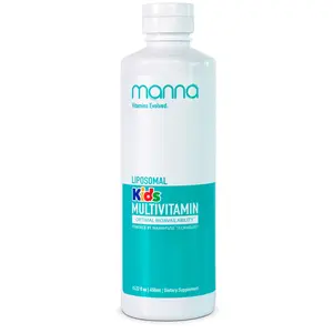 Manna Vitamins Evolved - Liposomal Kids Multivitamin for Ages 1+| Liquid Children's Multivitamin | Kid-Approved Flavor | 13 Essential Nutrients for Healthy Growth, Immunity, and Brain Power