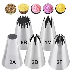 Stainless Steel Cake Decorating Nozzle (5 Counts/set), Durable Cake Decorating Tool, Pastry Decorating Tools, Baking Tool for Cake, Cookie, Pastry