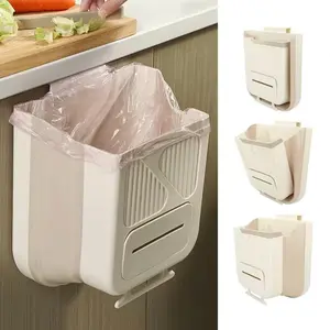 Foldable Kitchen Trash Can -1 Count Hanging Garbage Storage Bucket, Kitchen Bin, Space-saving Kitchen Accessory for Home, Kitchen Waste Management, Kitchen, Bathroom, RV, and Camping Use