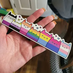 LGBT+Cat Car Vinyl Sticker - Waterproof Exterior Bumper Chromatic Decor Decal Sticker For Cars