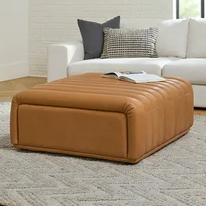 Sefto 39.5" Leather Ottoman - Taos Tan accent design furniture from Article BRAND NEW