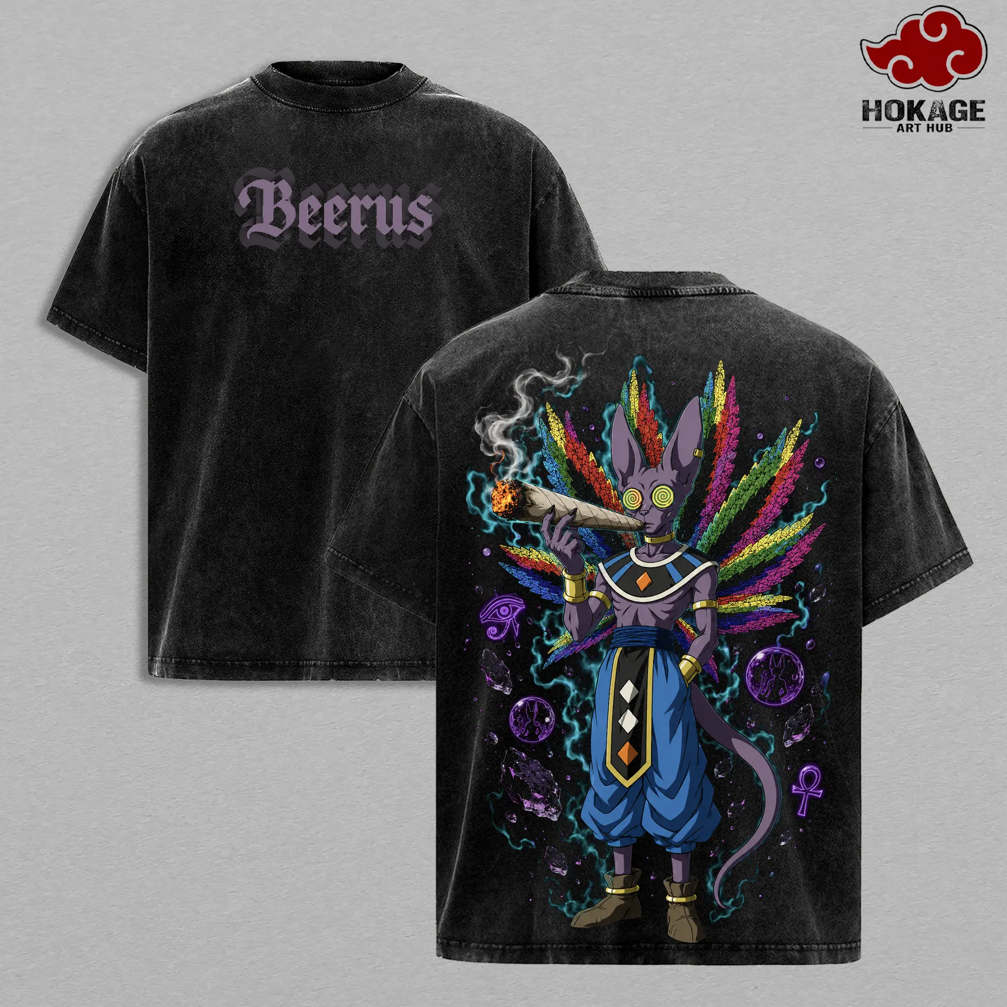 Beerus DBZ T-Shirt Tank Top Hoodie Sweatshirt, Final Form Purple Aura Graphic Tee, Back Print Vintage 90s Anime Shirt, Anime Hoodie, Anime Sweater, Anime Tank Top, DBZ Streetwear, Unisex Distressed Tee, Merch For Men & Women