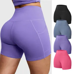Women's High Waisted Biker Shorts 4/6 Packs Buttery Soft Stretchy Booty Lifting Tummy Control Yoga Gym Running Athletic Workout Shorts with Phone Pocket outdoorfun