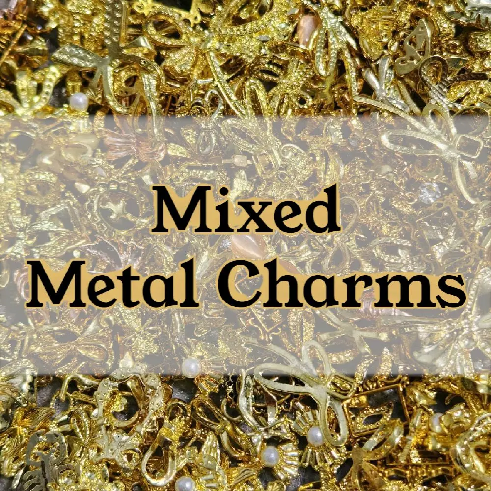 Golden Silver Mixed Metal Nail Charms for DIY Nail Art and More mother day Cutics