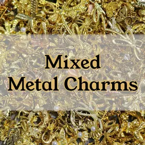 Golden Silver Mixed Metal Nail Charms for DIY Nail Art and More mother day Cutics