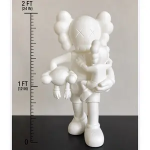 KAWS (Clean Slate) Inspired 2ft Tall Pure Gypsum 3D Printed Artistic Statue, Home Decor Ornaments for Home Display