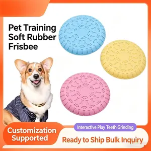 TPR pet frisbee, soft rubber pet frisbee for outdoor training, tear-resistant, water-floating, multi-purpose dog frisbee for feeding
