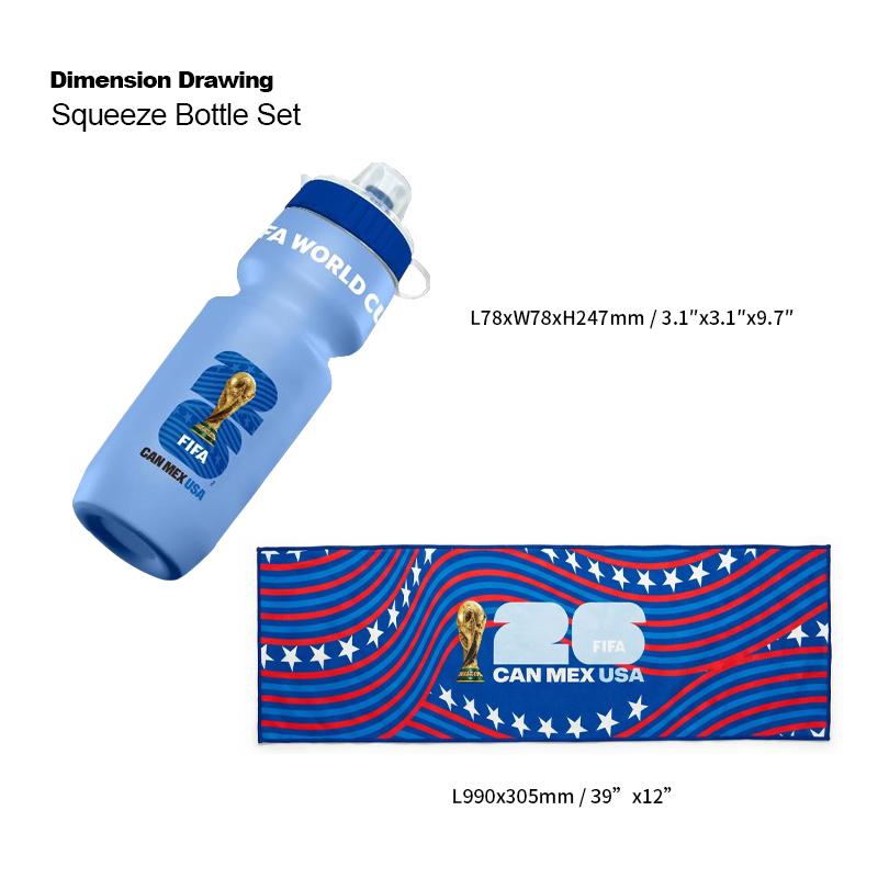 [FIFA World Cup 2026] Officially Licensed Squeeze Bottle and Towel Set: Durable, Lightweight, and Perfect for Teenage Soccer Fans Reusable