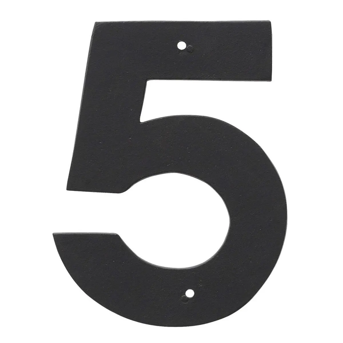 Durable Rustproof Aluminium Black 12 in. Rectangle Wall Decor House Number Sign - Number 5, Wall Mount with Included Mounting Hardware, Classy