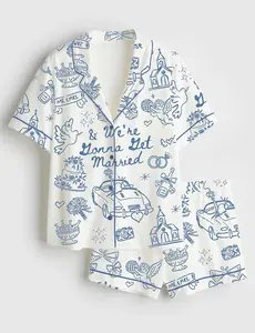 Women’s Going To The Chapel We're Gonna Get Married Wedding Long Sleeve Satin Pajama Set – short-sleeve and long-sleeve pajamas sets.