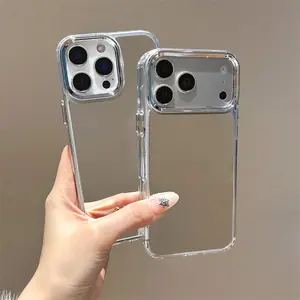 Mirror for Girls Women Makeup, Cute Glossy Hard Back+Clear Soft TPU Bumper Slim Fit Anti-Drop Shockproof Protective Case for iPhone 17/17 Pro/17 Pro Max/16/15/14/13
