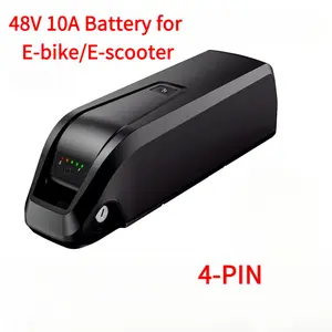 48V 10Ah 4-PIN  Li-ion EBike Battery for 1000W 750W 500W Motor, 18650 Pack,Long Range Bicycle Battery,Fast Shipping