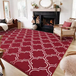 RUNIA Plush Modern Shag Carpet for Living Room, Low Pile Washable Carpet Bedside Rugs for Bedroom - Area Rug Ideal for Kids' Rooms and Stylish Home Decor