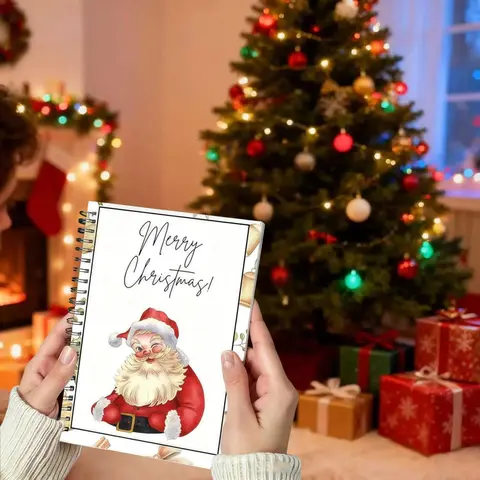 Christmas Gift Card Book, Diy Spiral Bound Gift Card Book, 5x7 Inch Colorful Spiral Bound Card Book , Multi-Theme Greeting Cards, Blank Writing Pages, Cute Cover Gift Card Holder, DIY Personalized Xmas Gifts for Family