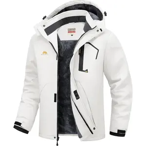 Men's Ski Jacket Warm Winter Snow Coat Waterproof Windbreaker Snowboard Fleece Outerwear with Hood, Mountain Parka for Snowboarding Hiking Mountaineering Cold Weather