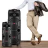 Dazone Party Bluetooth Deep Bass Karaoke Speakers Dual 8" /6.5“ subwoofer, RGB Lights/Mic/Guitar In/Echo/EQ/FM/AUX/TF/BT/TWS. Audio Rechargeable