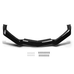 Fit For 2020-2025 Corvette C8 5VM Style Front Bumper Lip Splitter Glossy Black